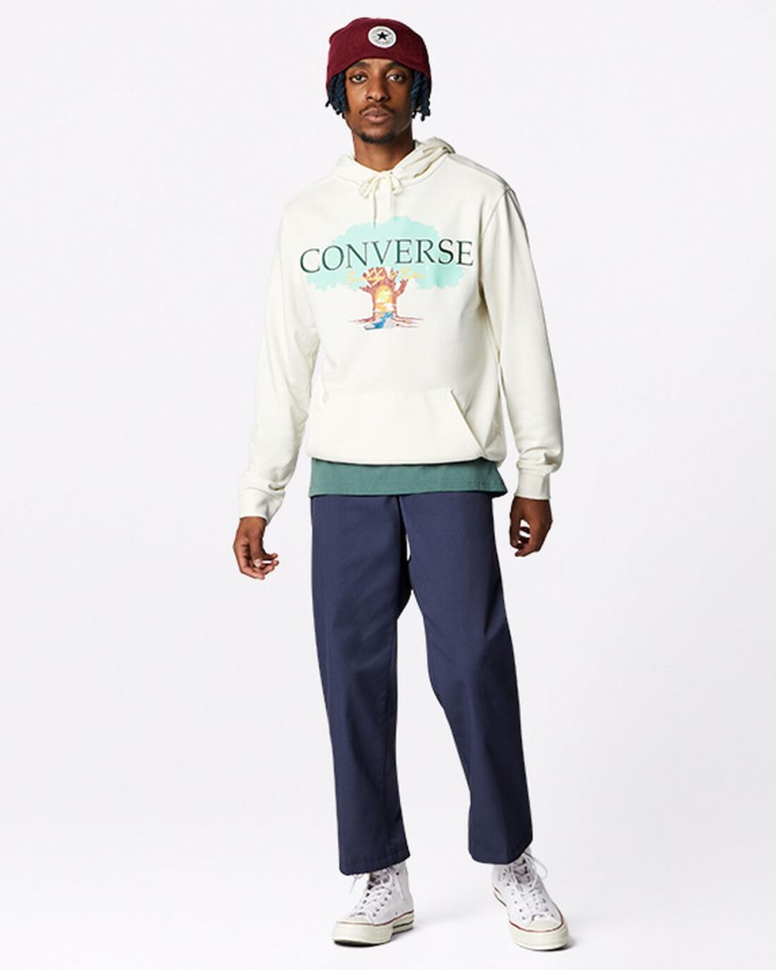 Mikiny S Kapucňou Converse Tree of Life Pullover Panske Béžové | SK CKLSD3